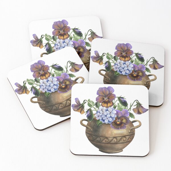 Item preview, Vintage Watercolor Pansy Jar designed and sold by silviaol.