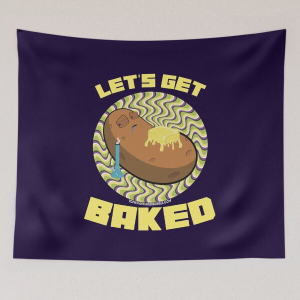 Item preview, Lets get baked-Hand Drawn Cartoon Stoned Baked Potato  designed and sold by YomeHayin.