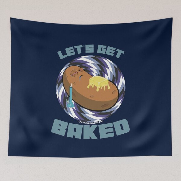 Item preview, Lets get baked-Hand Drawn Cartoon Stoned Baked Potato  designed and sold by YomeHayin.