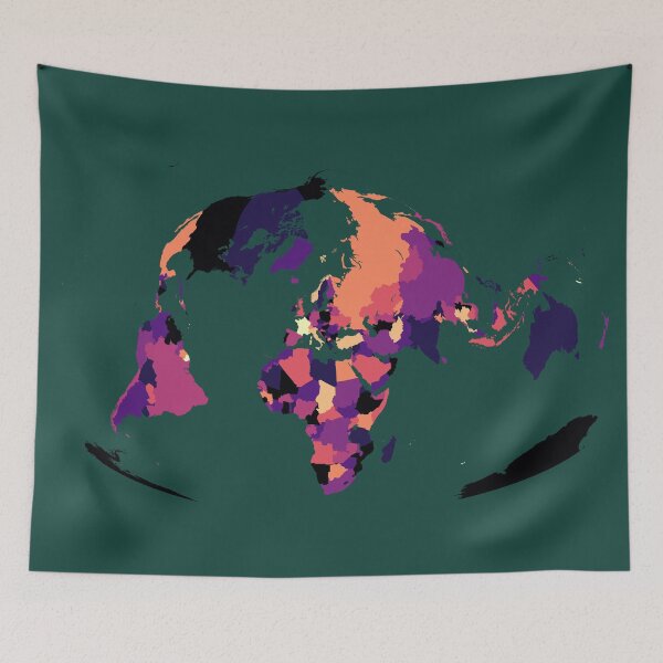 Aperçu de l'œuvre Carte du monde : projection de Bertin 1953, schéma de couleurs du magma créée et vendue par ramiro.