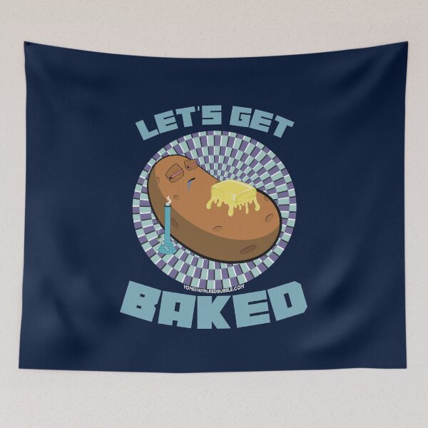 Item preview, Lets get baked-Hand Drawn Cartoon Stoned Baked Potato  designed and sold by YomeHayin.