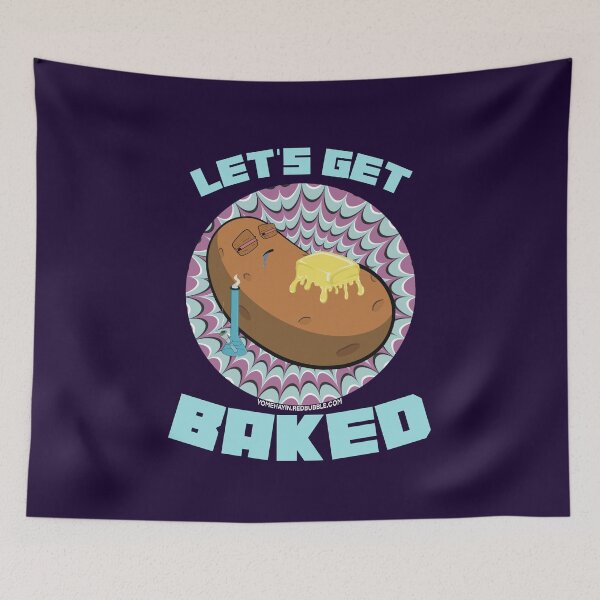 Item preview, Lets get baked-Hand Drawn Cartoon Stoned Baked Potato  designed and sold by YomeHayin.