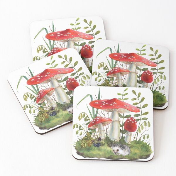 Item preview, Red Wild Mushrooms and Berries  designed and sold by silviaol.