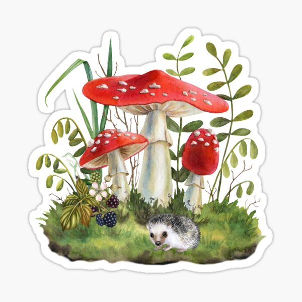 Item preview, Red Wild Mushrooms and Berries  designed and sold by silviaol.