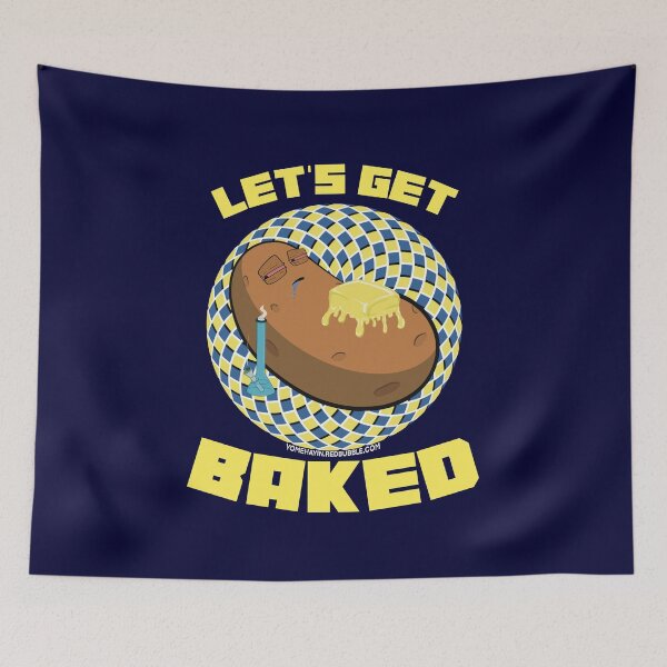 Item preview, Lets get baked-Hand Drawn Cartoon Stoned Baked Potato  designed and sold by YomeHayin.