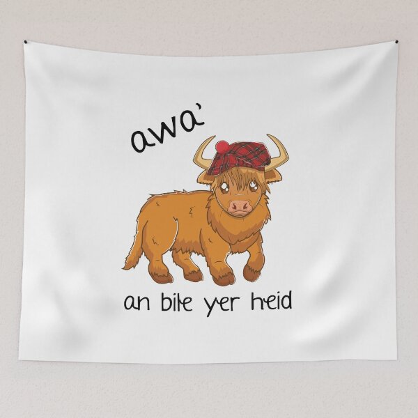 Item preview, Rude Scottish Highland Cow Bile Yer Heid designed and sold by iPOPit.