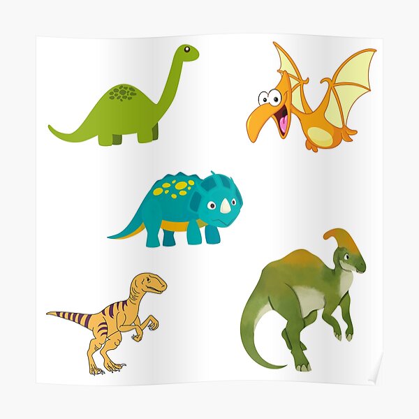 "Different Types Of Dinosaurs Gift For Kids" Poster for Sale by InfiniteLimit Redbubble