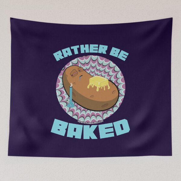 Item preview, Rather be baked-Hand Drawn Cartoon Stoned Baked Potato  designed and sold by YomeHayin.