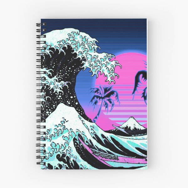 Item preview, Aesthetic Vaporwave Great Wave off Kanagawa designed and sold by ind3finite.