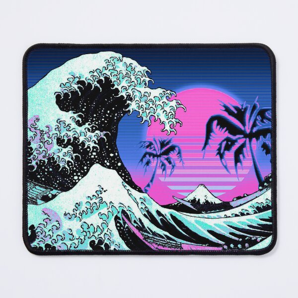 Item preview, Aesthetic Vaporwave Great Wave off Kanagawa designed and sold by ind3finite.