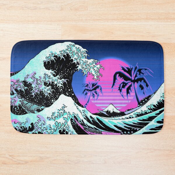 Item preview, Aesthetic Vaporwave Great Wave off Kanagawa designed and sold by ind3finite.