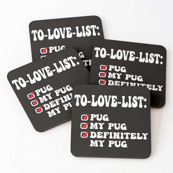 Item preview, Funny To Love List Pug  designed and sold by Pugstuff.