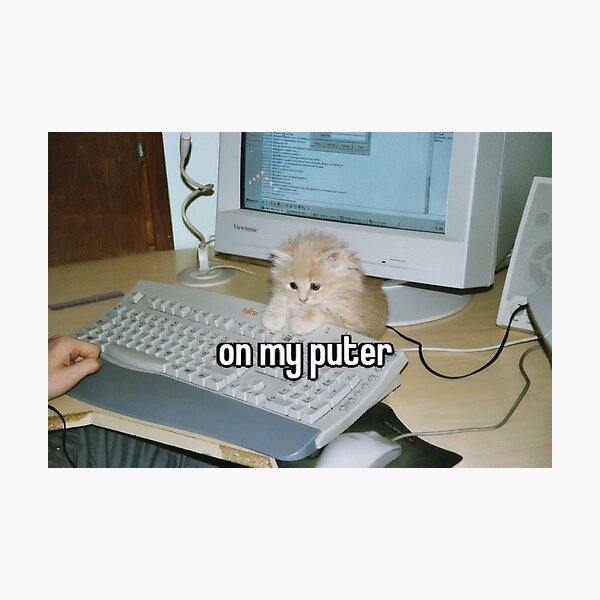 Item preview, Little Kitty On The Computer designed and sold by crtstatics.