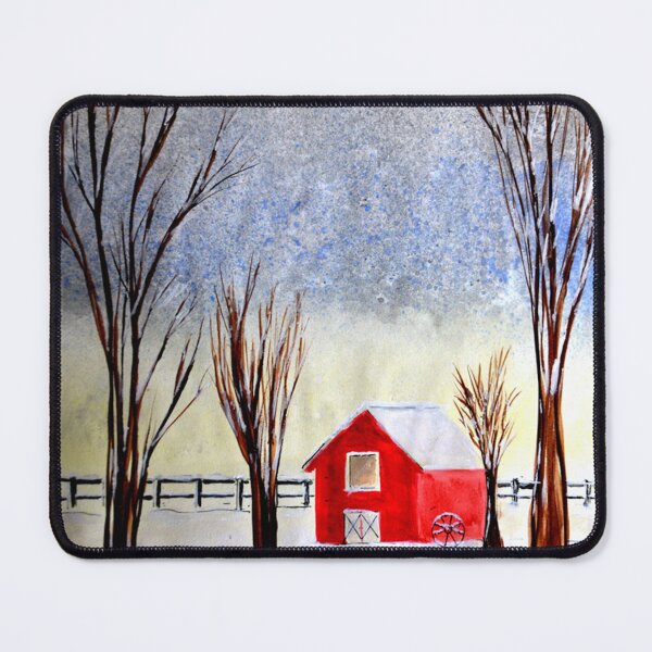 Item preview, Red barn in winter designed and sold by MoreGoodArt.