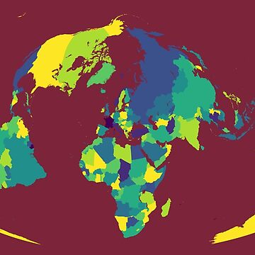Vector Map Of The World. Jacques Bertin's 1953 Projection Of The World. Red  Yellow Blue Colored Polygons. Contemporary Vector Illustration. Royalty  Free SVG, Cliparts, Vectors, and Stock Illustration. Image 148797353.