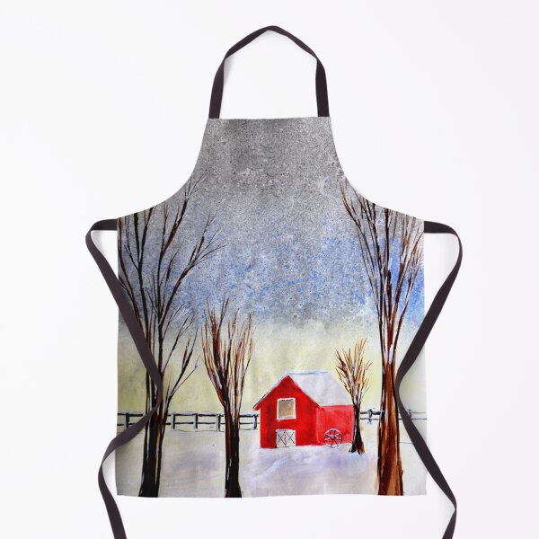 Item preview, Red barn in winter designed and sold by MoreGoodArt.