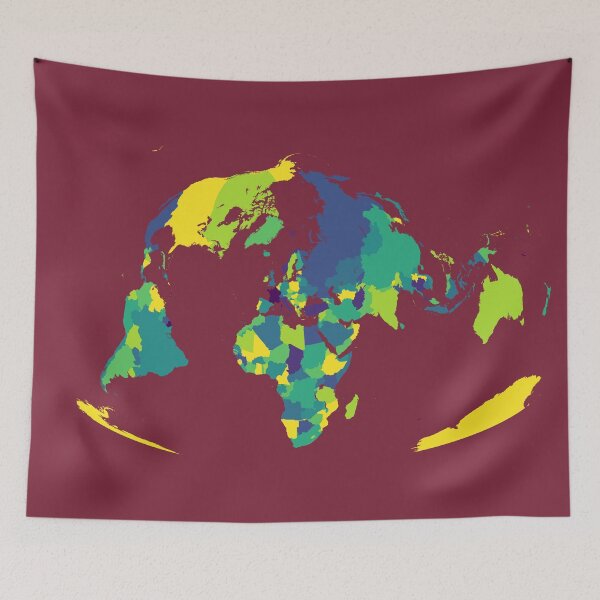 Aperçu de l'œuvre Carte du monde : projection de Bertin 1953, jeu de couleurs viridis créée et vendue par ramiro.
