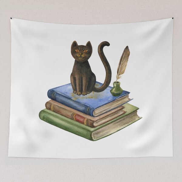 Item preview, Vintage Cat Sitting on the Books designed and sold by silviaol.