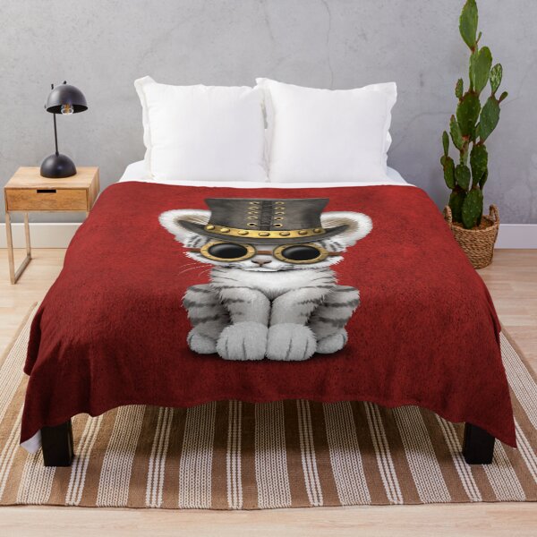 Item preview, Cute Steampunk White Tiger Red designed and sold by JeffBartels.