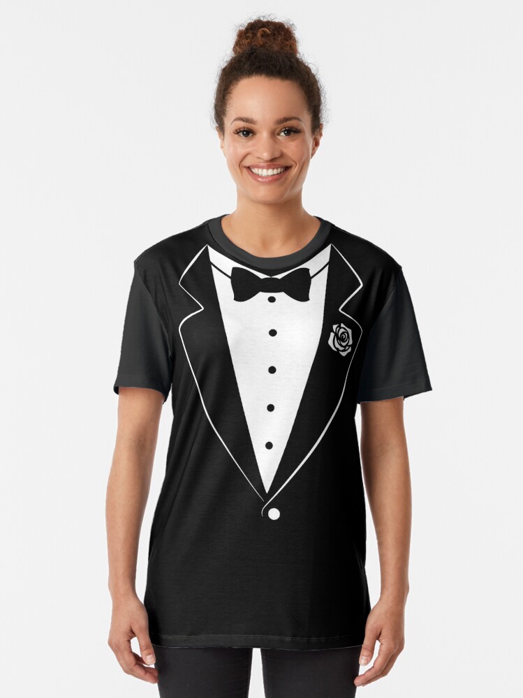 Suit Tie Wedding Tuxedo Prom Ceremony Halloween Costume T Shirt