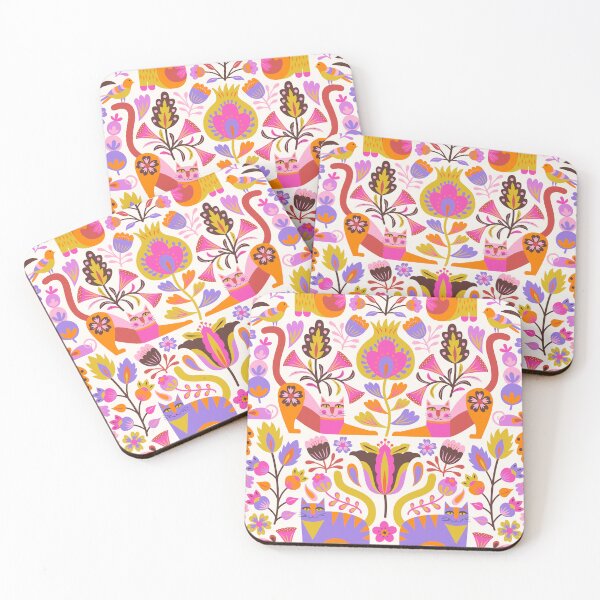 Item preview,  Cats in the Garden Folk Art Style designed and sold by Portia Monberg.