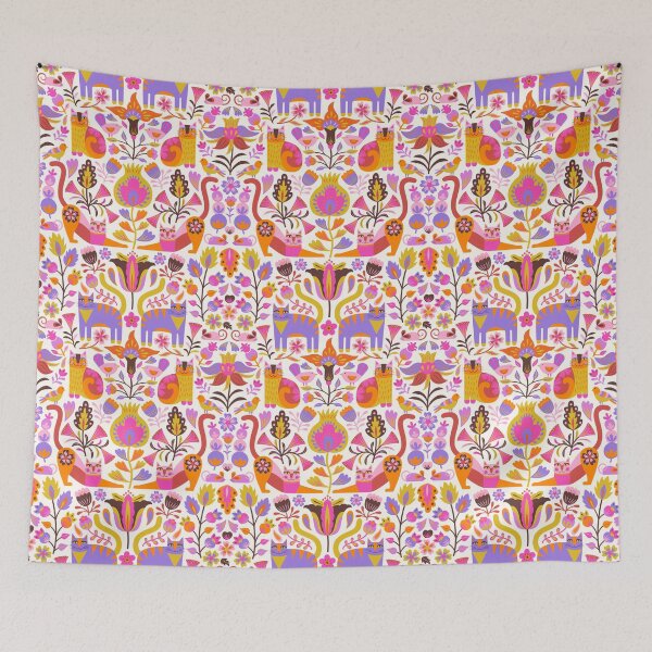 Item preview,  Cats in the Garden Folk Art Style designed and sold by Portia Monberg.