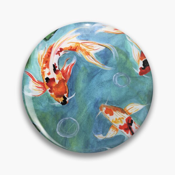 Item preview, Watercolor koi fish and lily pads with waterlily designed and sold by melissaphung.