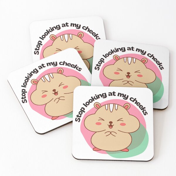 Item preview, Funny stop looking at my cheeks kawaii hamster designed and sold by Emily Roberts.