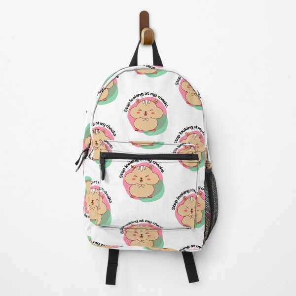 Item preview, Funny stop looking at my cheeks kawaii hamster designed and sold by Emily Roberts.