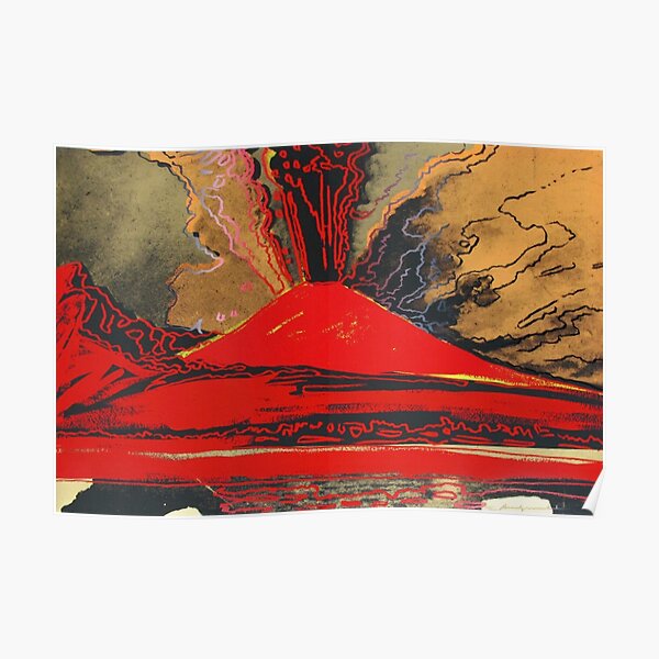 Tableau Décoratif Sur Toile "Vesuvius" Andy Warhol - Effet Peinture En Relief, Fabrication Artisanale Italienne