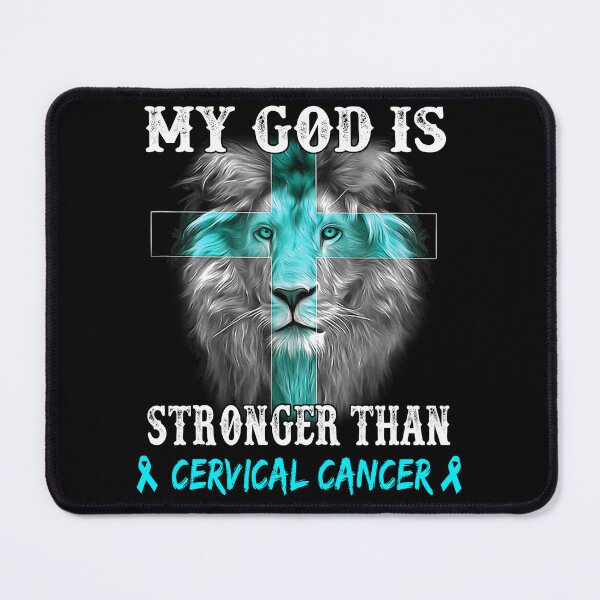 Item preview, Lion My God Is Stronger Than CERVICAL CANCER Support CERVICAL CANCER Warrior designed and sold by Hatjar.