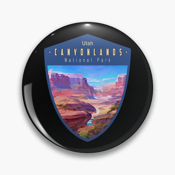 Item preview, Badge Style Adventure Travel Utah Canyonlands National Park Utah designed and sold by CattlettArt.