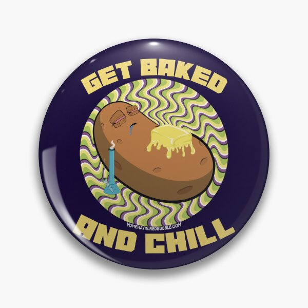 Item preview, Get baked and chill-Hand Drawn Cartoon Stoned Baked Potato  designed and sold by YomeHayin.