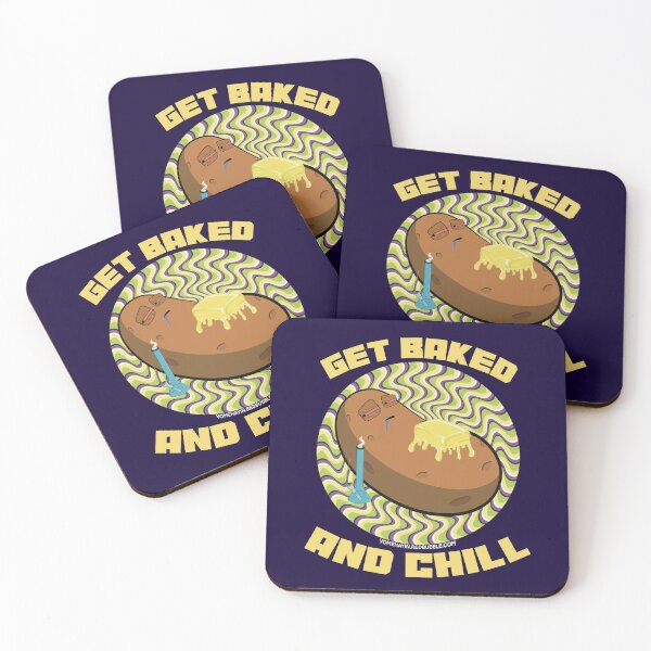 Item preview, Get baked and chill-Hand Drawn Cartoon Stoned Baked Potato  designed and sold by YomeHayin.