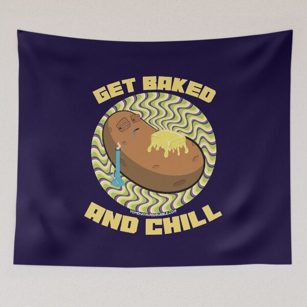 Item preview, Get baked and chill-Hand Drawn Cartoon Stoned Baked Potato  designed and sold by YomeHayin.