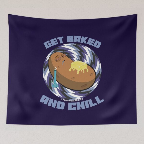 Item preview, Get baked and chill-Hand Drawn Cartoon Stoned Baked Potato  designed and sold by YomeHayin.
