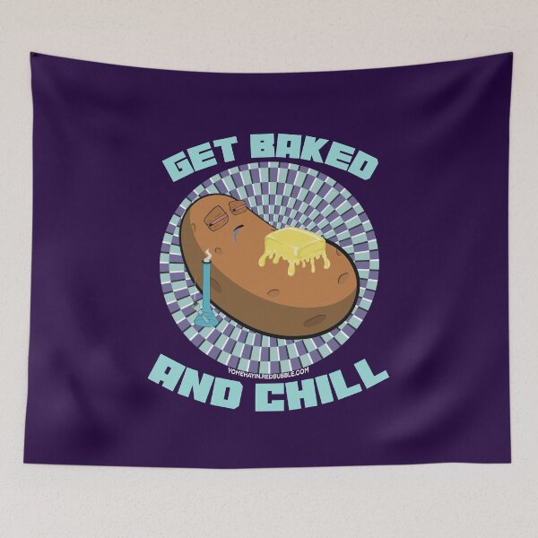 Item preview, Get baked and chill-Hand Drawn Cartoon Stoned Baked Potato  designed and sold by YomeHayin.