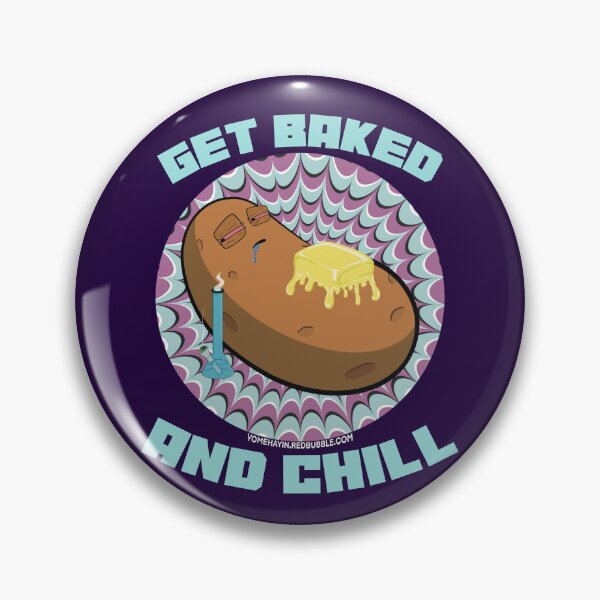 Item preview, Get baked and chill-Hand Drawn Cartoon Stoned Baked Potato  designed and sold by YomeHayin.
