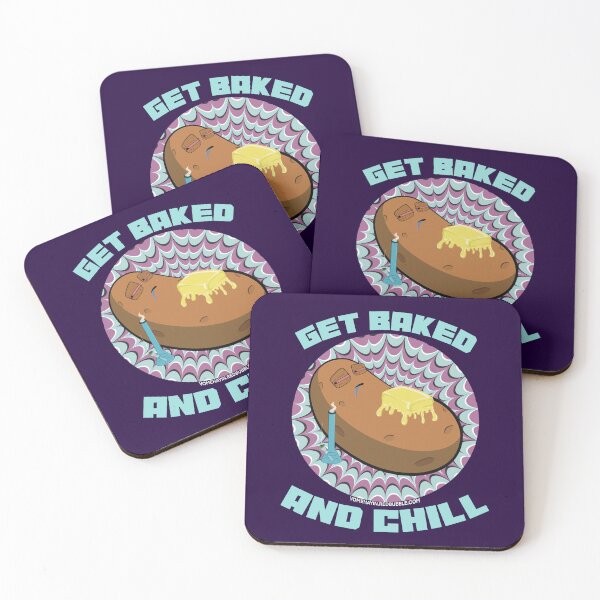 Item preview, Get baked and chill-Hand Drawn Cartoon Stoned Baked Potato  designed and sold by YomeHayin.