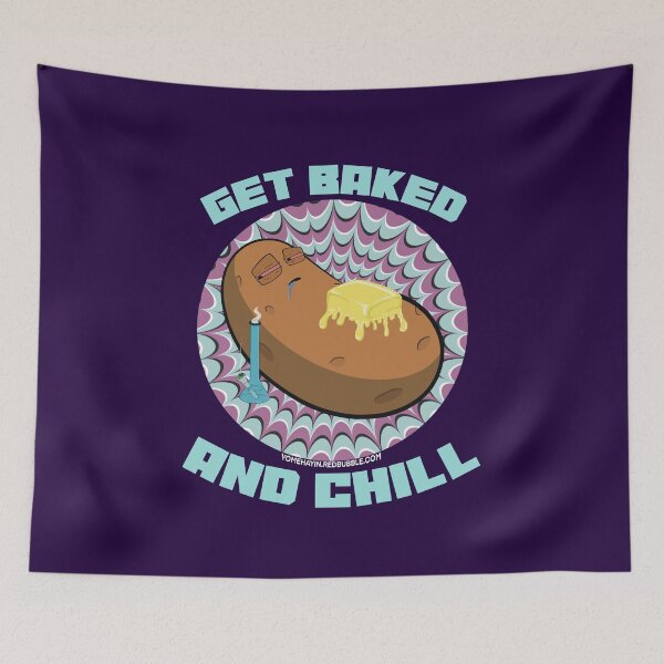 Item preview, Get baked and chill-Hand Drawn Cartoon Stoned Baked Potato  designed and sold by YomeHayin.