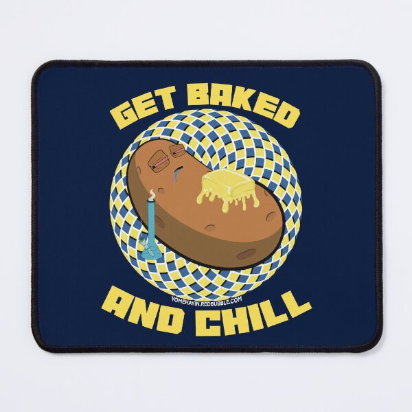 Item preview, Get baked and chill-Hand Drawn Cartoon Stoned Baked Potato designed and sold by YomeHayin.