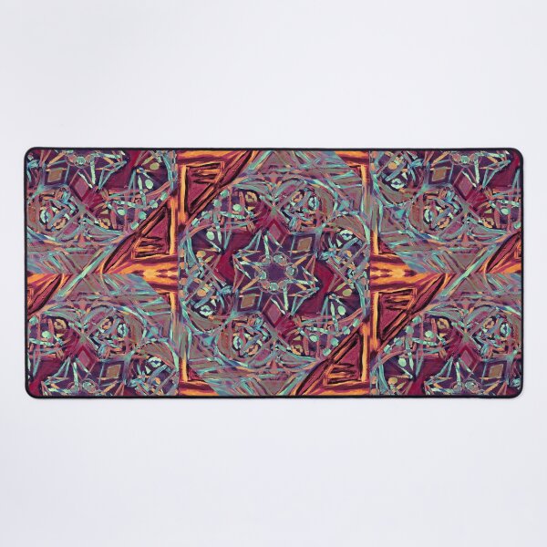 Item preview, Abstract Light Blue and Orange Kaleidoscope Pattern designed and sold by JTony.
