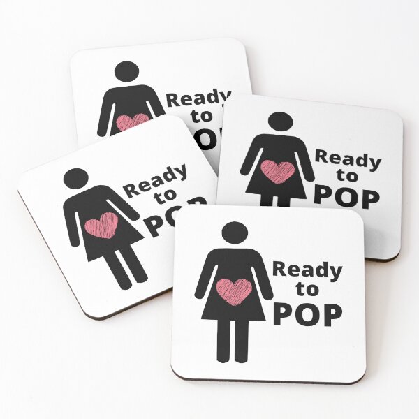 Item preview, Silhouette pregnant woman and text Ready to pop designed and sold by Randa Ranmania.