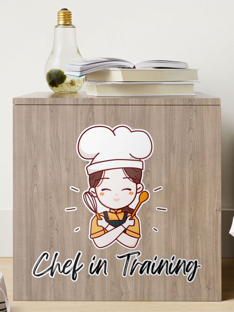 Cartoon chef flipping food kitchen flooring - TenStickers