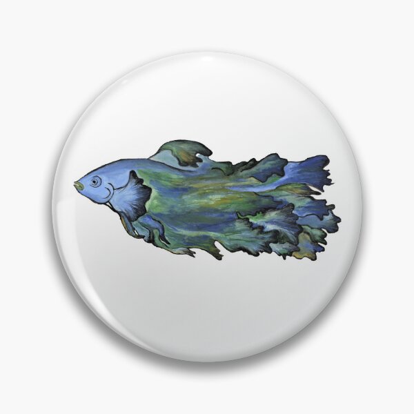 Artikelvorschau, blauer und grüner Aquarell-Beta-Fisch entworfen und verkauft von melissaphung.