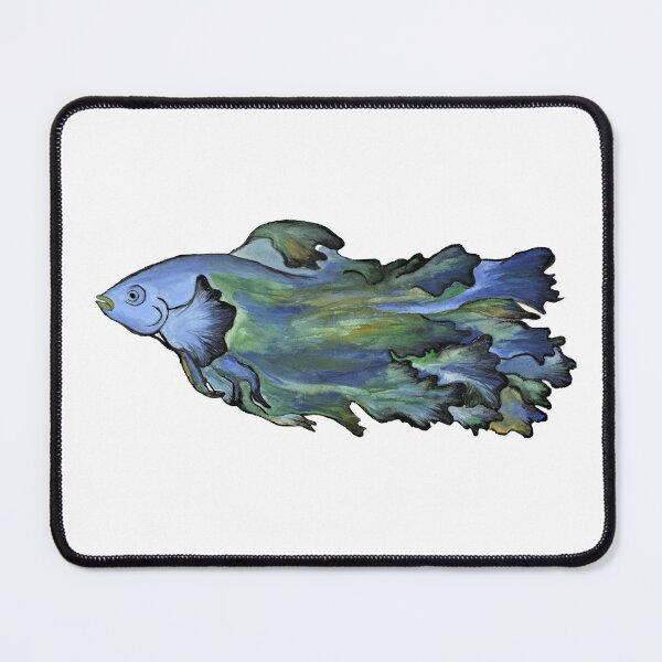 Item preview, pez beta acuarela azul y verde designed and sold by melissaphung.