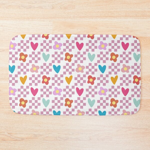 Item preview, Colorful Checker Squares Hearts & Flowers Pattern Pink designed and sold by scorpiolane.