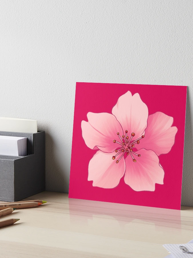 Blush Blossom Fan Fest サインポスター1枚 One standalone cherry blossom sakura flower in pink