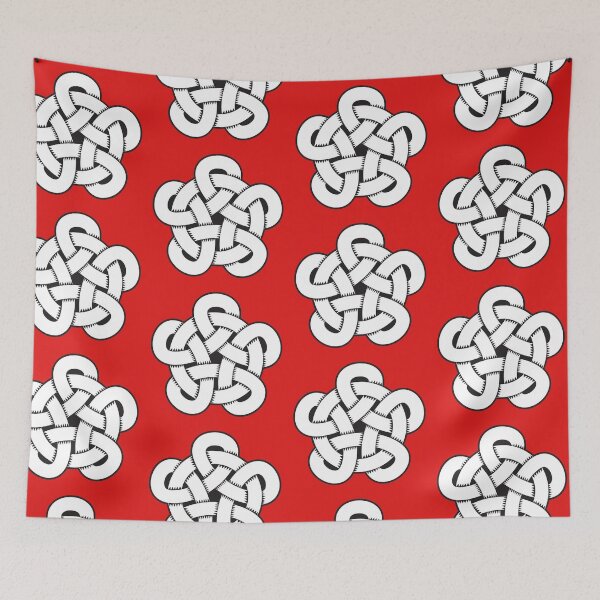 Item preview, wodcut style quintuple knot designed and sold by close-up.biz.