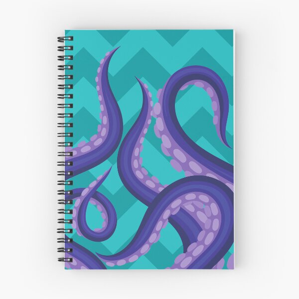 Aperçu de l'œuvre Purple Kraken sur Teal Print, Octopus Print, Aquatic Print, Underwater Sea Creature Print créée et vendue par PinHookPrincess.